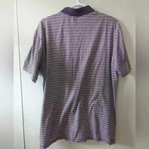 PETER MILLAR polo shirt for men size medium Purple and  White 100% cotton - Picture 6 of 8